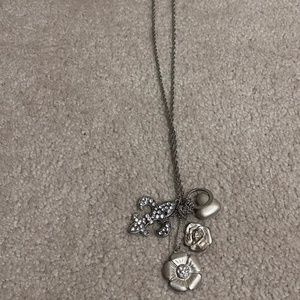 5/$10 ICING Silver Heart & Flower Charm Necklace